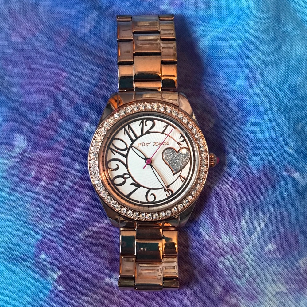Rose Gold Betsey Johnson Women’s Watch